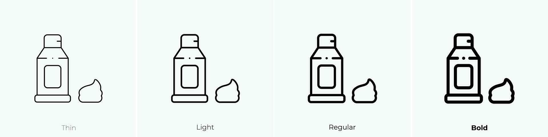 shaving foam icon. Thin, Light, Regular And Bold style design isolated on white background vector