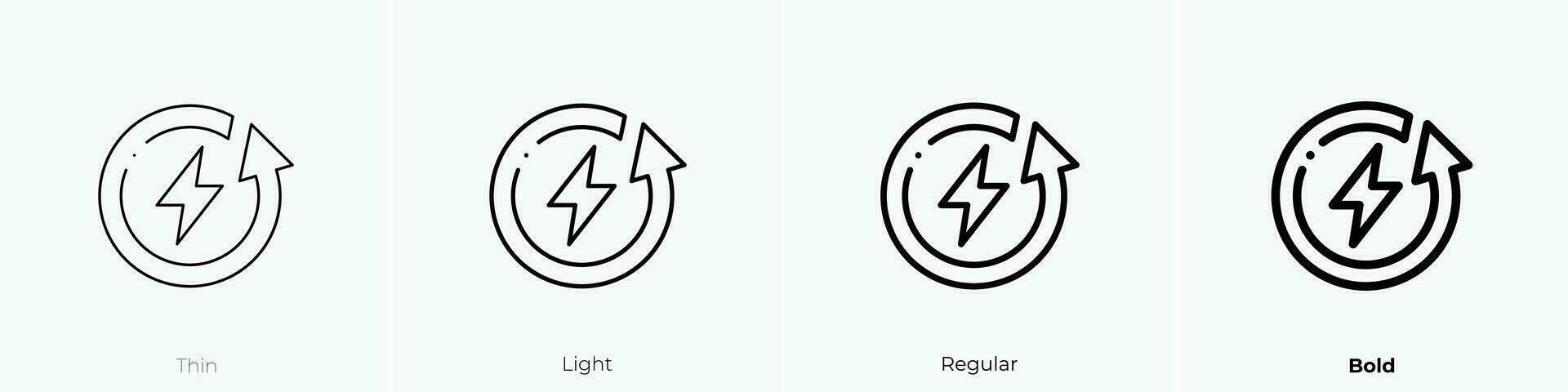 reciclar icono. delgado, luz, regular y negrita estilo diseño aislado en blanco antecedentes vector