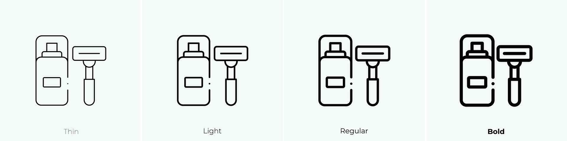 shaving cream icon. Thin, Light, Regular And Bold style design isolated on white background vector