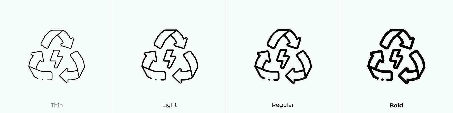 recycle icon. Thin, Light, Regular And Bold style design isolated on white background vector