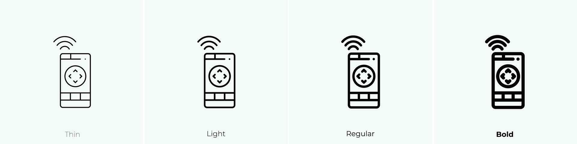 remote control icon. Thin, Light, Regular And Bold style design isolated on white background vector