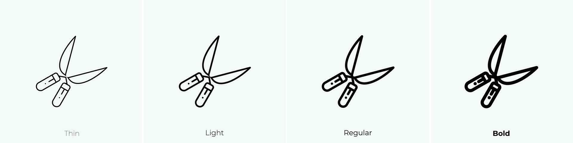 shear icon. Thin, Light, Regular And Bold style design isolated on white background vector
