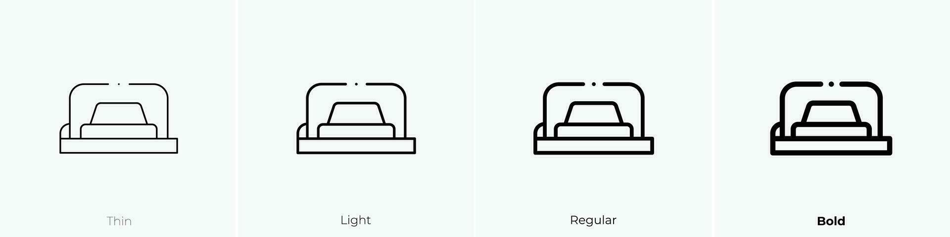 rojo botón icono. delgado, luz, regular y negrita estilo diseño aislado en blanco antecedentes vector