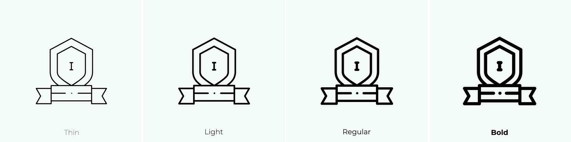 shield icon. Thin, Light, Regular And Bold style design isolated on white background vector