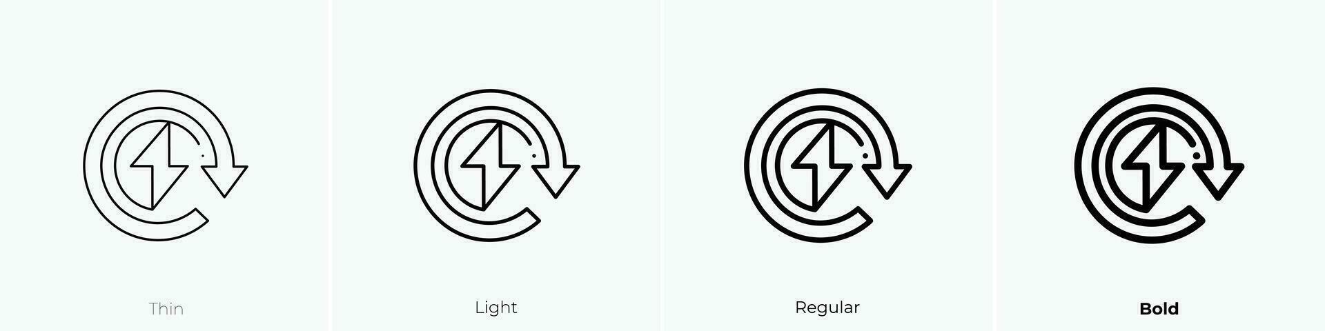 renovable energía icono. delgado, luz, regular y negrita estilo diseño aislado en blanco antecedentes vector