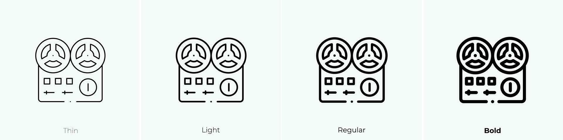 recording icon. Thin, Light, Regular And Bold style design isolated on white background vector