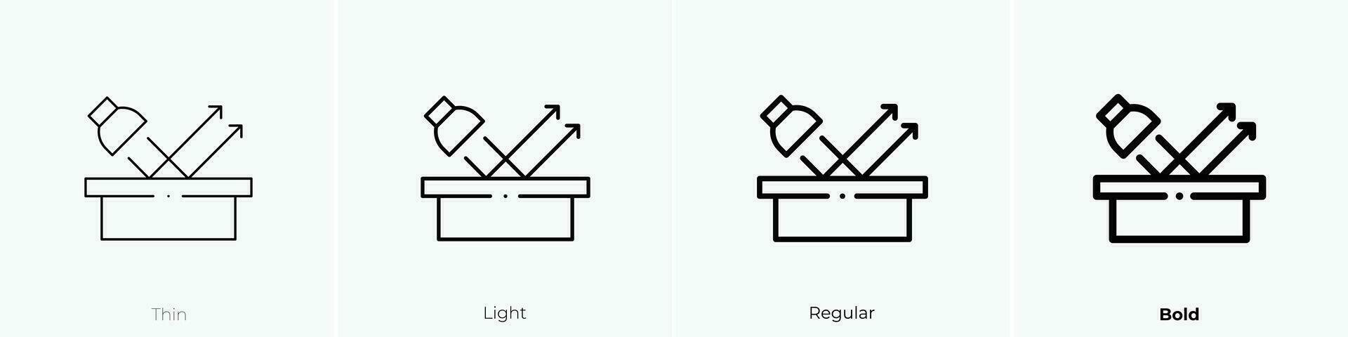 reflection icon. Thin, Light, Regular And Bold style design isolated on white background vector