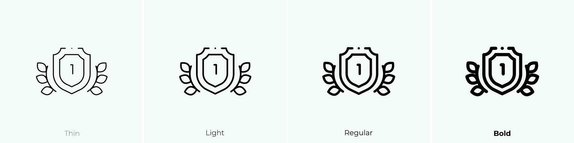 shield icon. Thin, Light, Regular And Bold style design isolated on white background vector