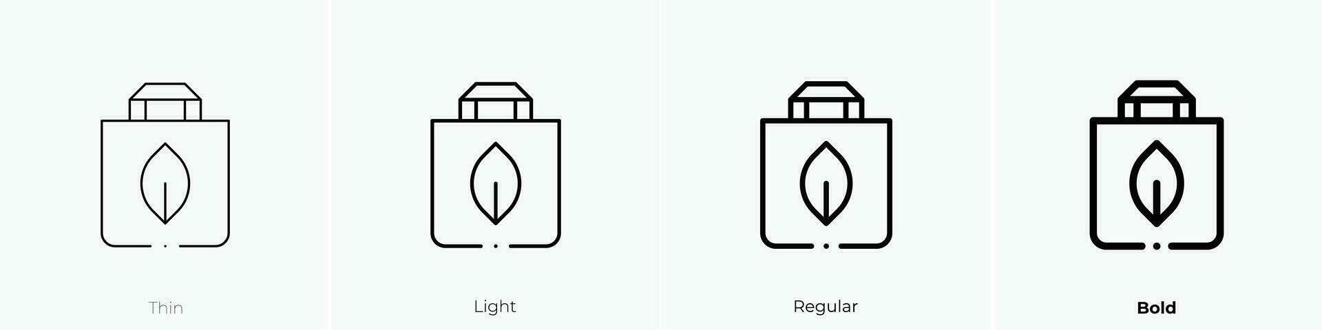 recycled bag icon. Thin, Light, Regular And Bold style design isolated on white background vector