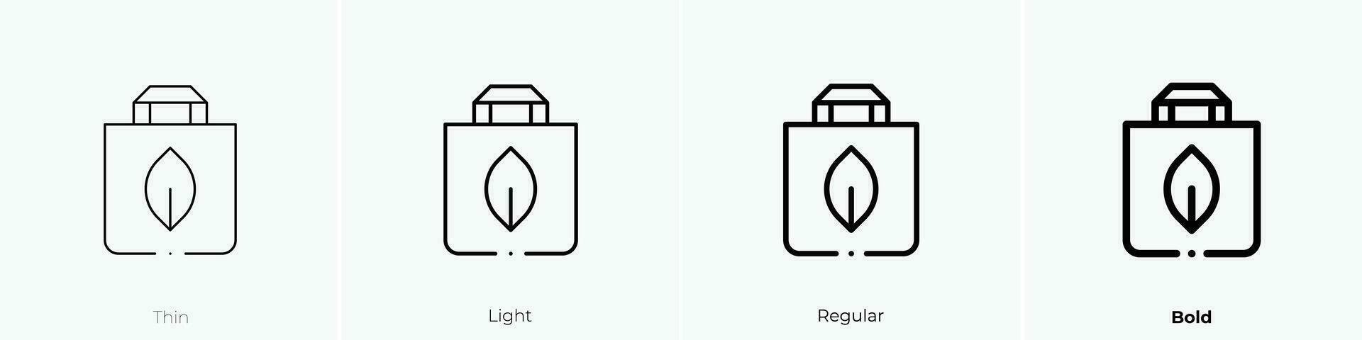 recycled bag icon. Thin, Light, Regular And Bold style design isolated on white background vector