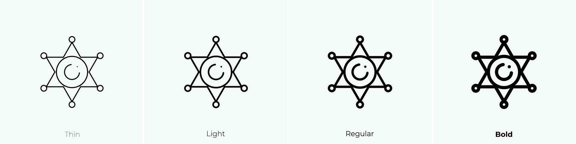 sheriff badge icon. Thin, Light, Regular And Bold style design isolated on white background vector