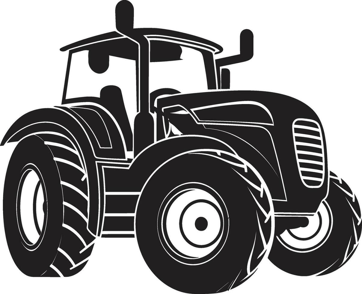 Tractor Line Art with Vintage Flair Antique Tractor Sketch in Noir vector