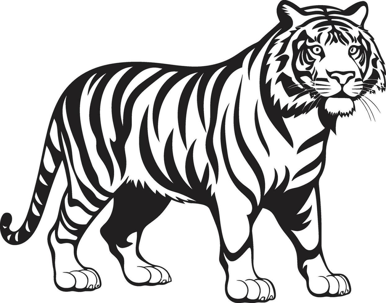 Vector Tiger Eyes Mesmerizing Gaze Dynamic Tiger Pounce in Vector Raw Power