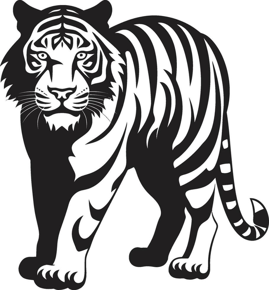Bold Tiger Stripes in Vector Design Excellence Vibrant Tiger in the Jungle Vector Realism