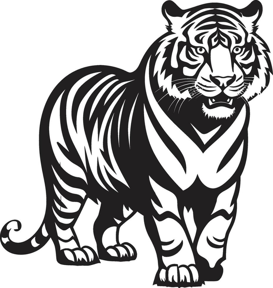 Tigre vector Arte en resumen esplendor Tigre silueta vector negrita elegancia