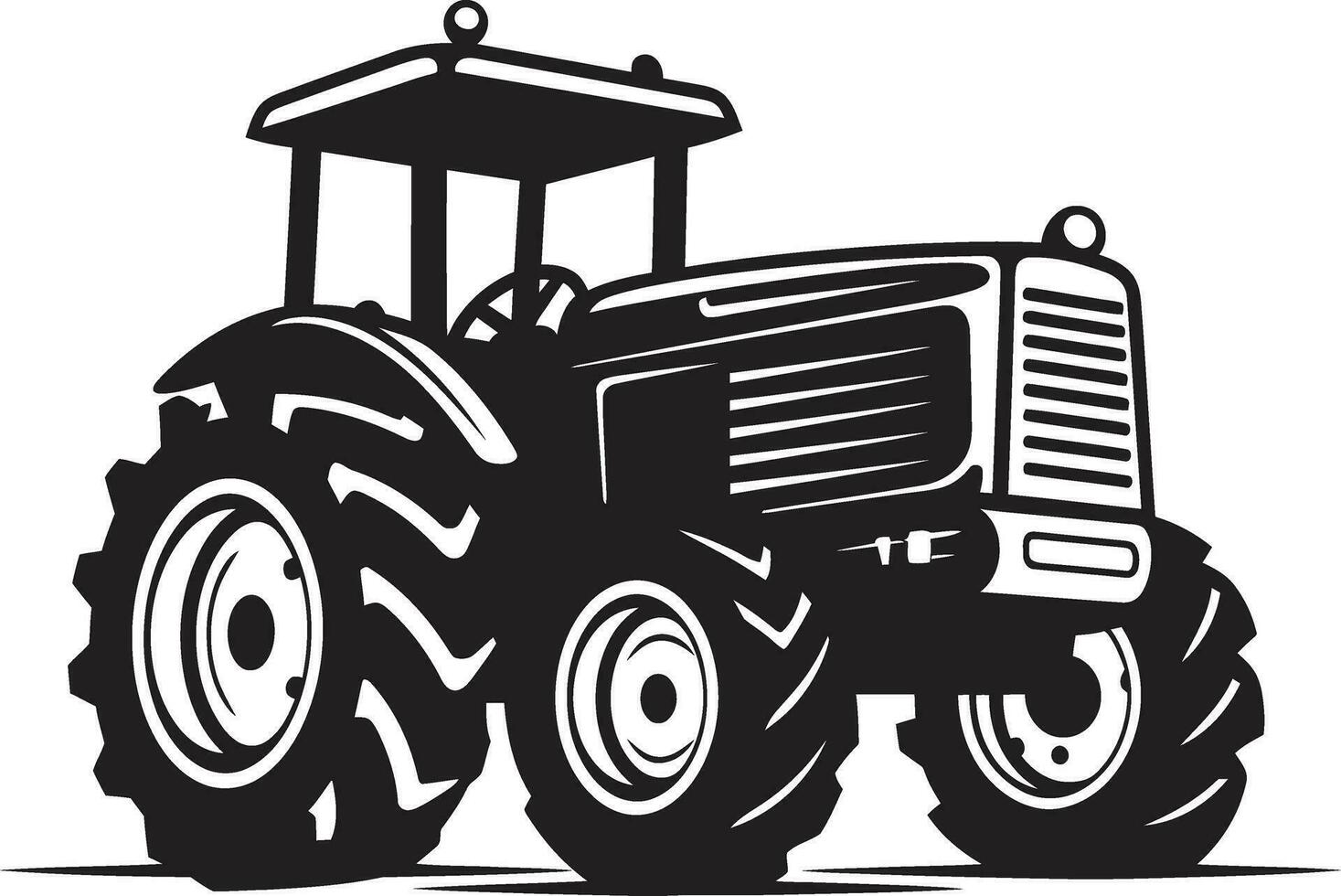 Agricultural Machine Vector Drawing Vintage Tractor Graphic Design