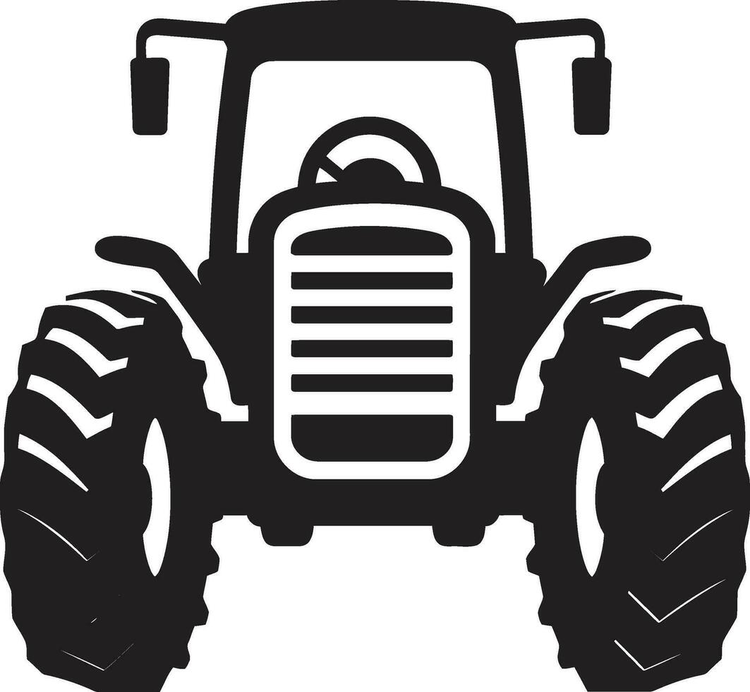 Vintage Tractor Vector Art in Black Detailed Tractor Illustration in Monochrome