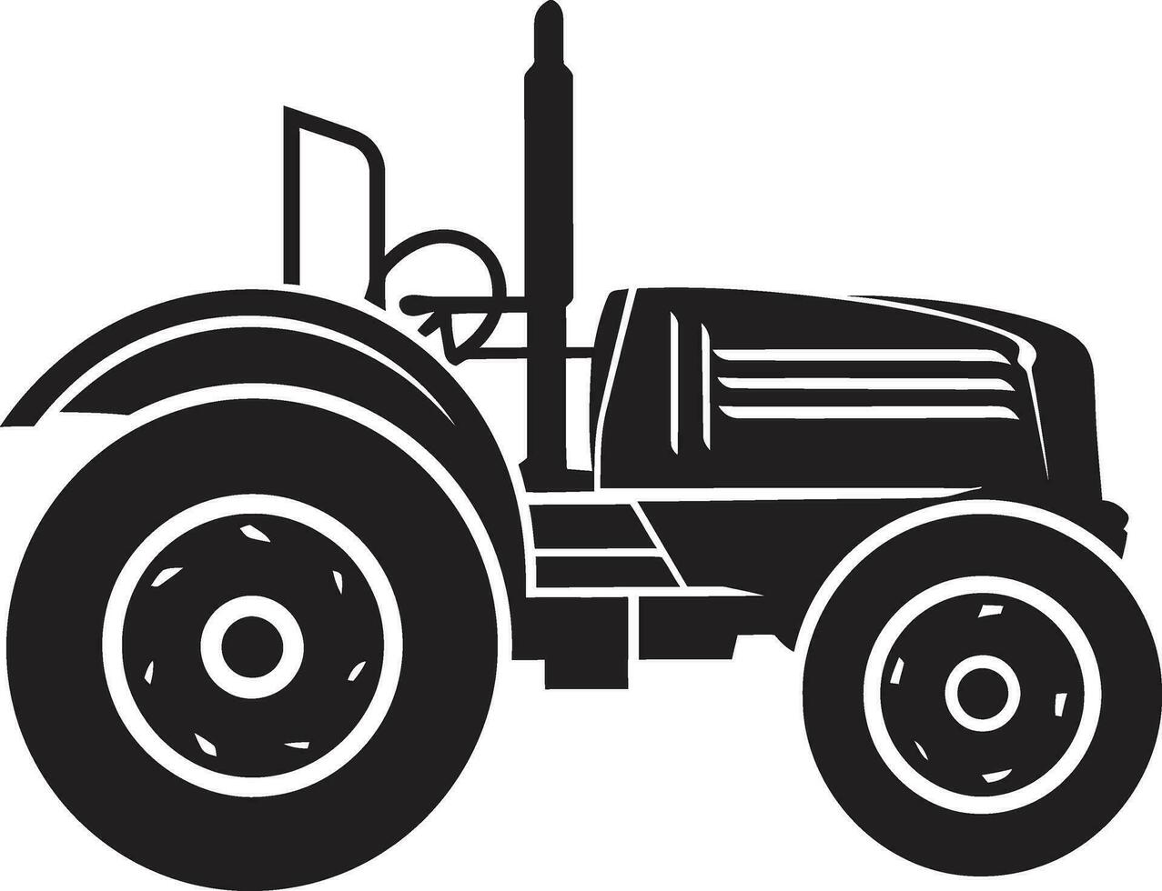 Monochromatic Tractor Icon Design Vintage Tractor Silhouette Artwork vector