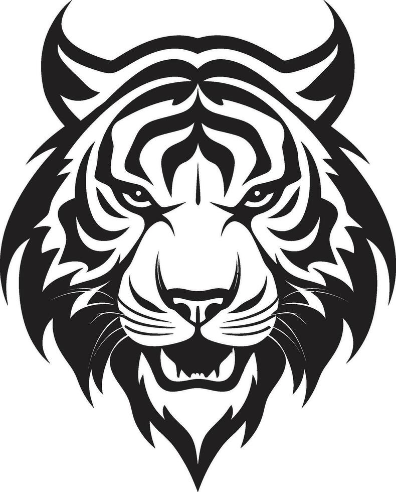 Vector Tiger Face Eyes of the Wild Retro Tiger Art Nostalgic Vector Style