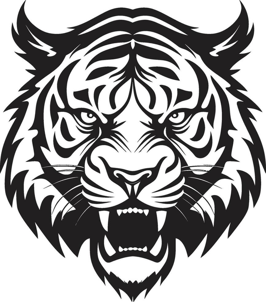 Detailed Tiger Illustration Precision in Vector Vibrant Tiger Portrait Colorful Elegance