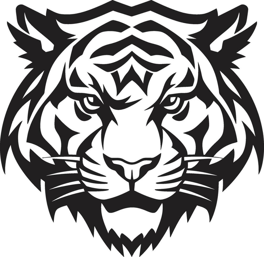 Minimalist Tiger Art in Vector Form Tribal Tiger Vector Ancient Patterns