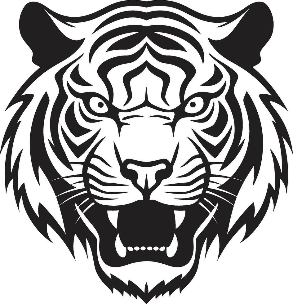 Geometric Tiger Head Vector Precision Playful Tiger Cub Vector Art