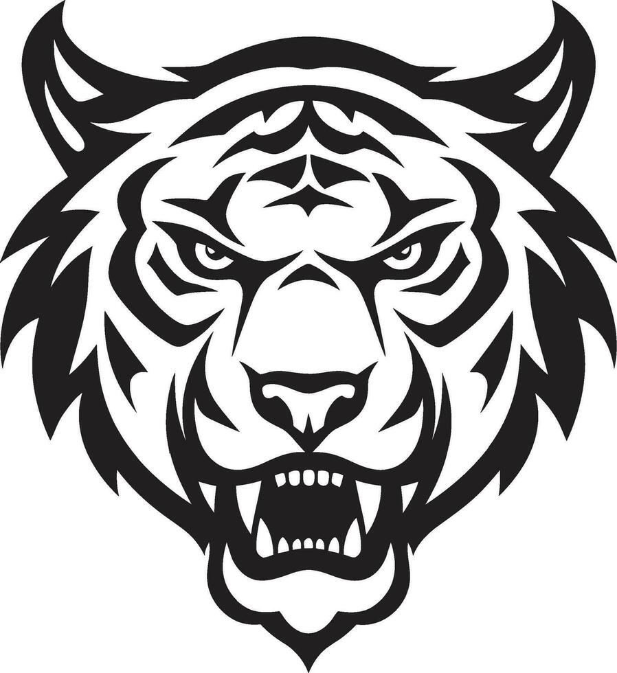 Tigers Gaze Intricate Vector Detailing Abstract Tiger Vector Geometric Elegance