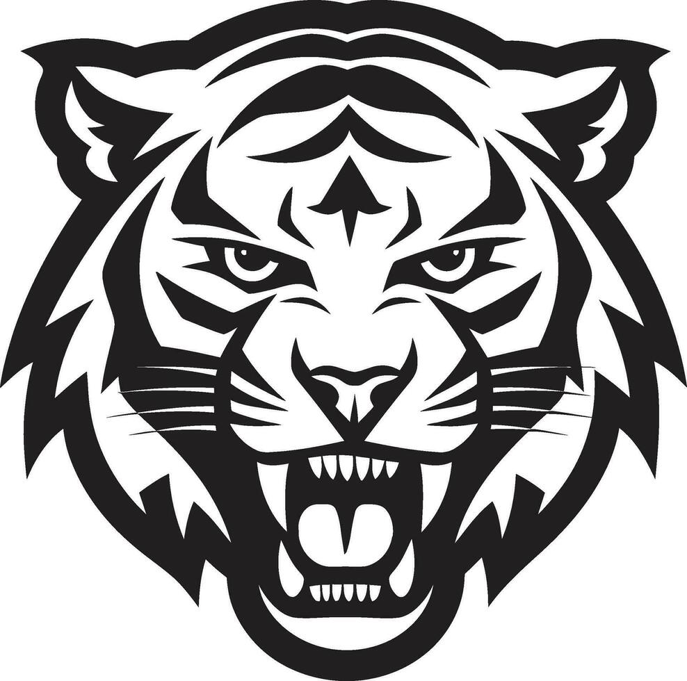 Graceful Tiger Vector in Monochrome Vibrant Tiger Vector A Splash of Colors