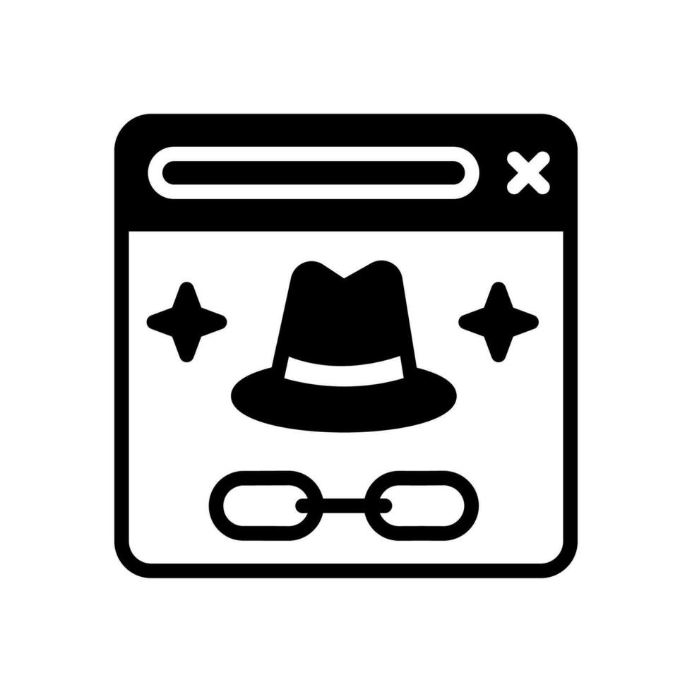 blanco sombrero seo icono en vector. ilustración vector