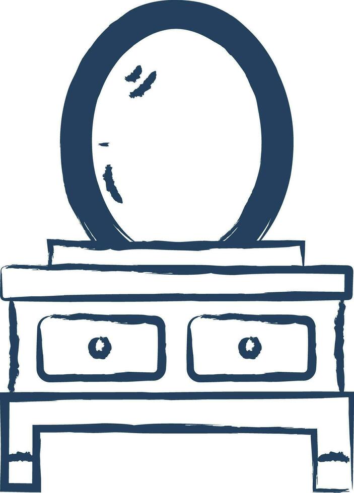 Mirror stand hand drawn vector illustration