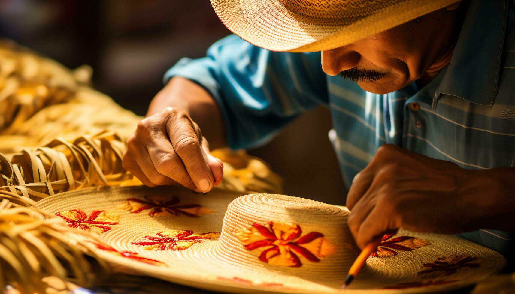 a man in a hat working on a hat Ai Generated photo