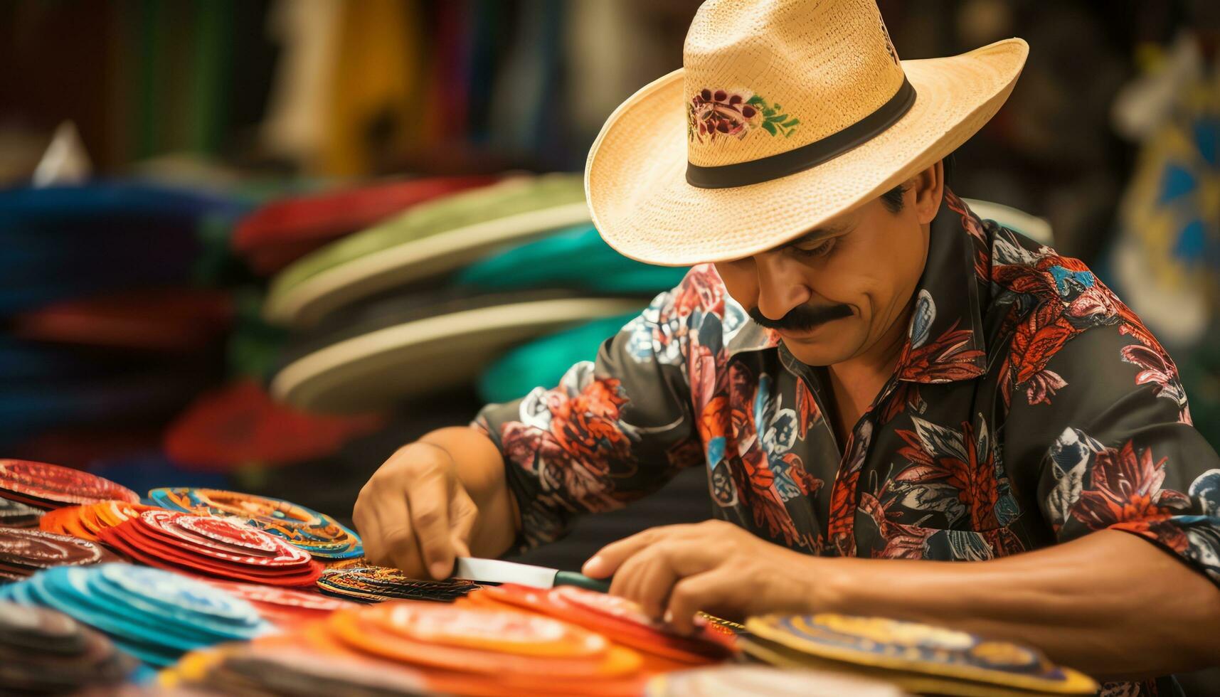 a man in a hat working on a hat Ai Generated photo