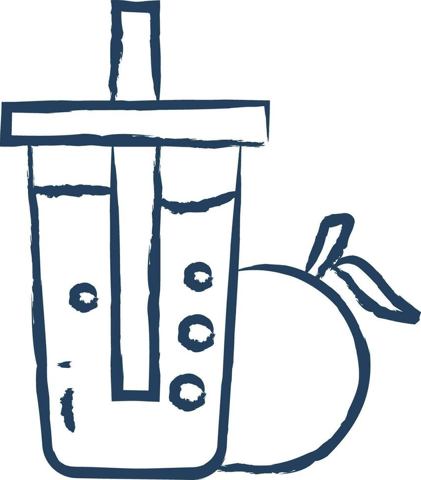Peach Juice hand drawn vector illustration