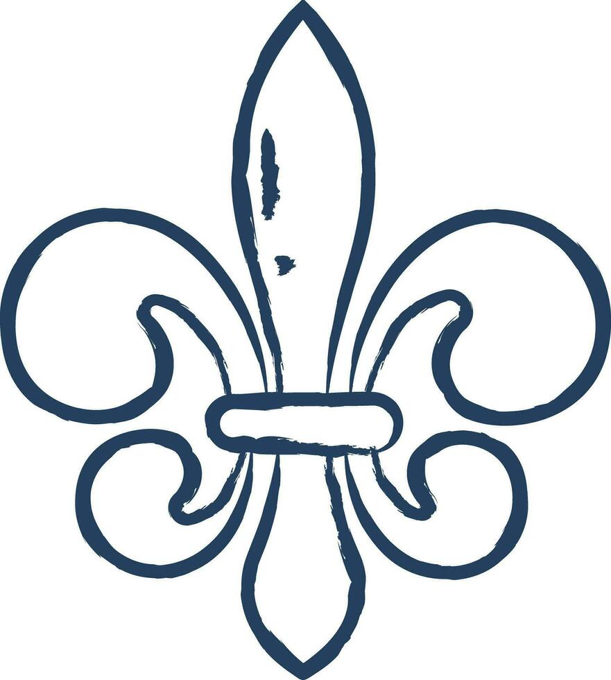 Fleur De Lis hand drawn vector illustration