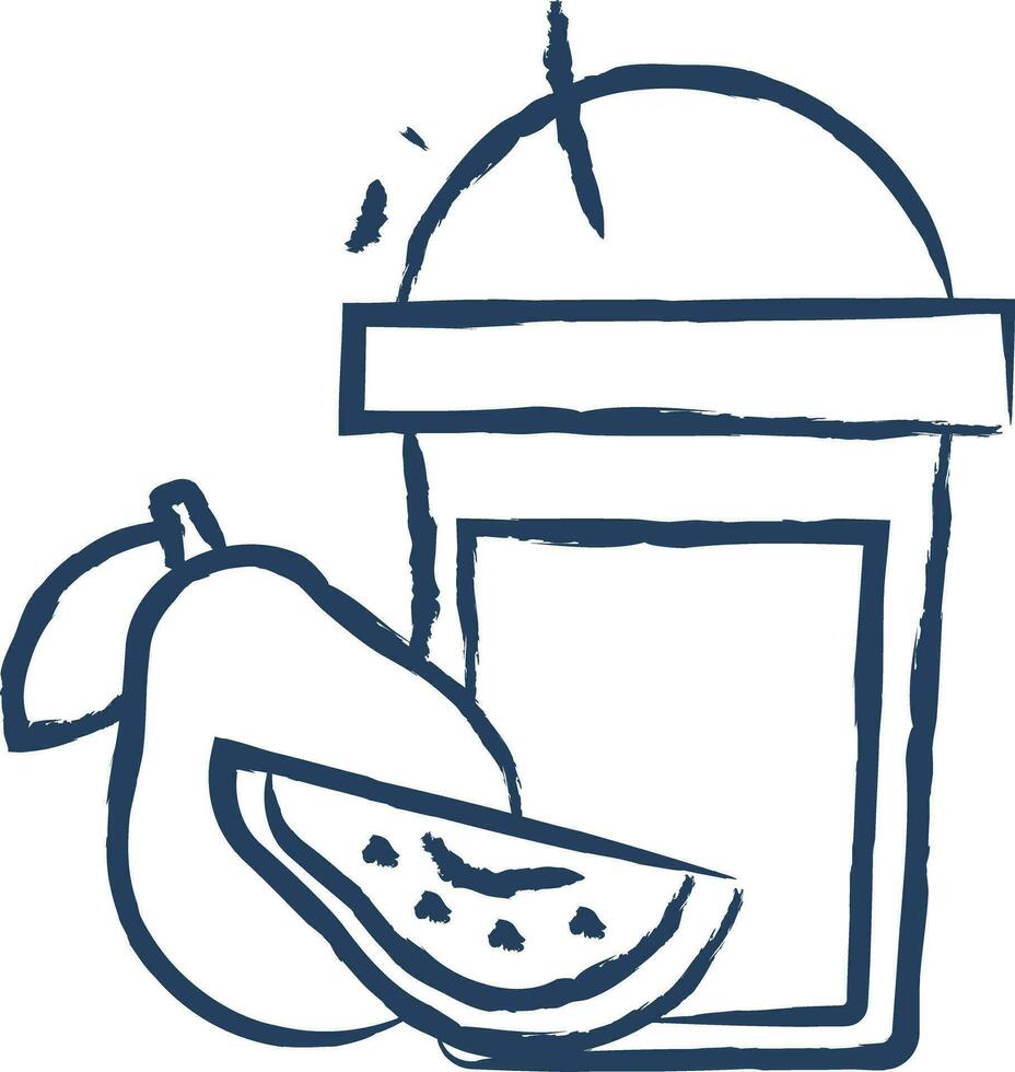 guayaba jugo mano dibujado vector ilustración