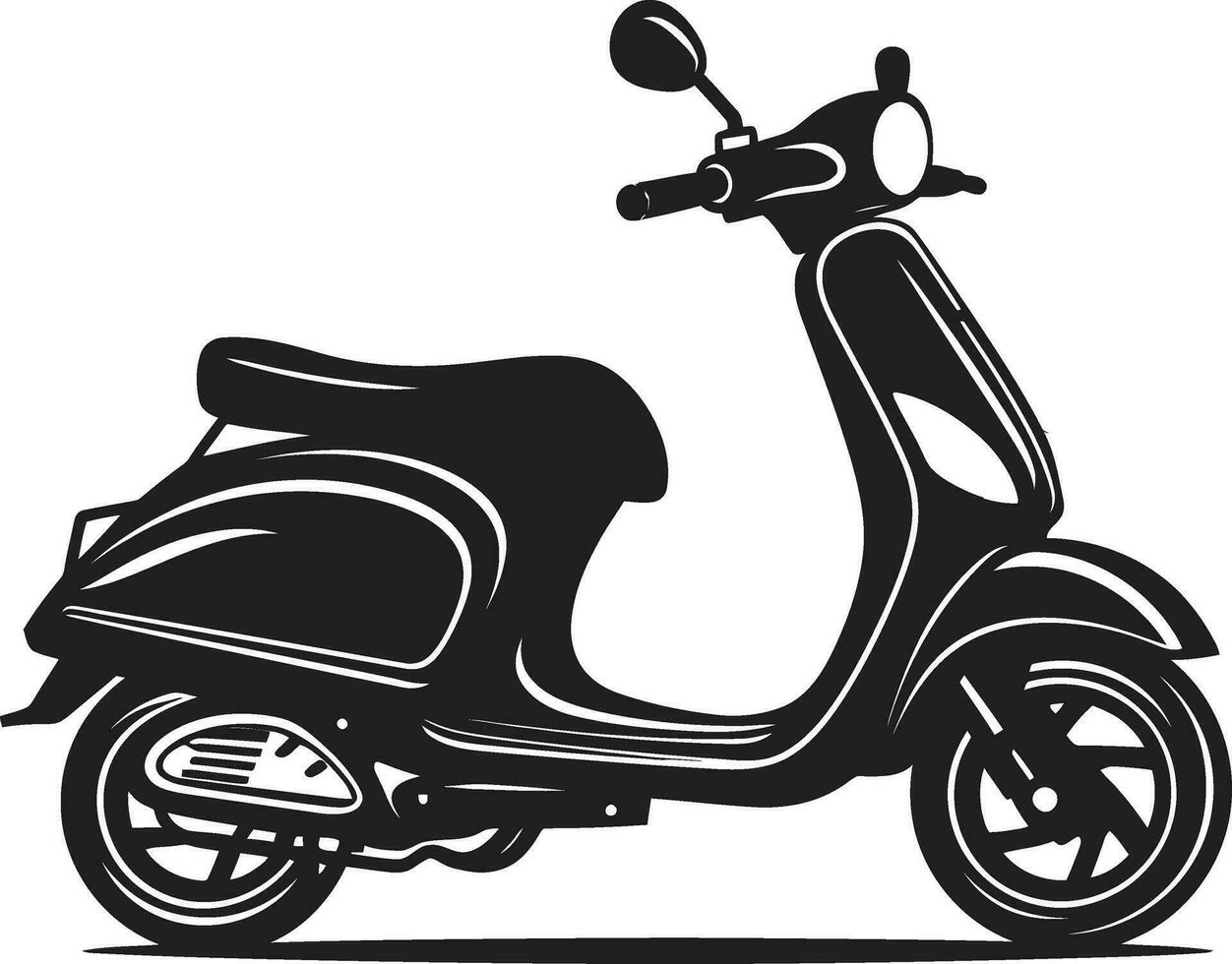 Vintage Scooter in Detailed Vector Scooter Parts and Components Icons