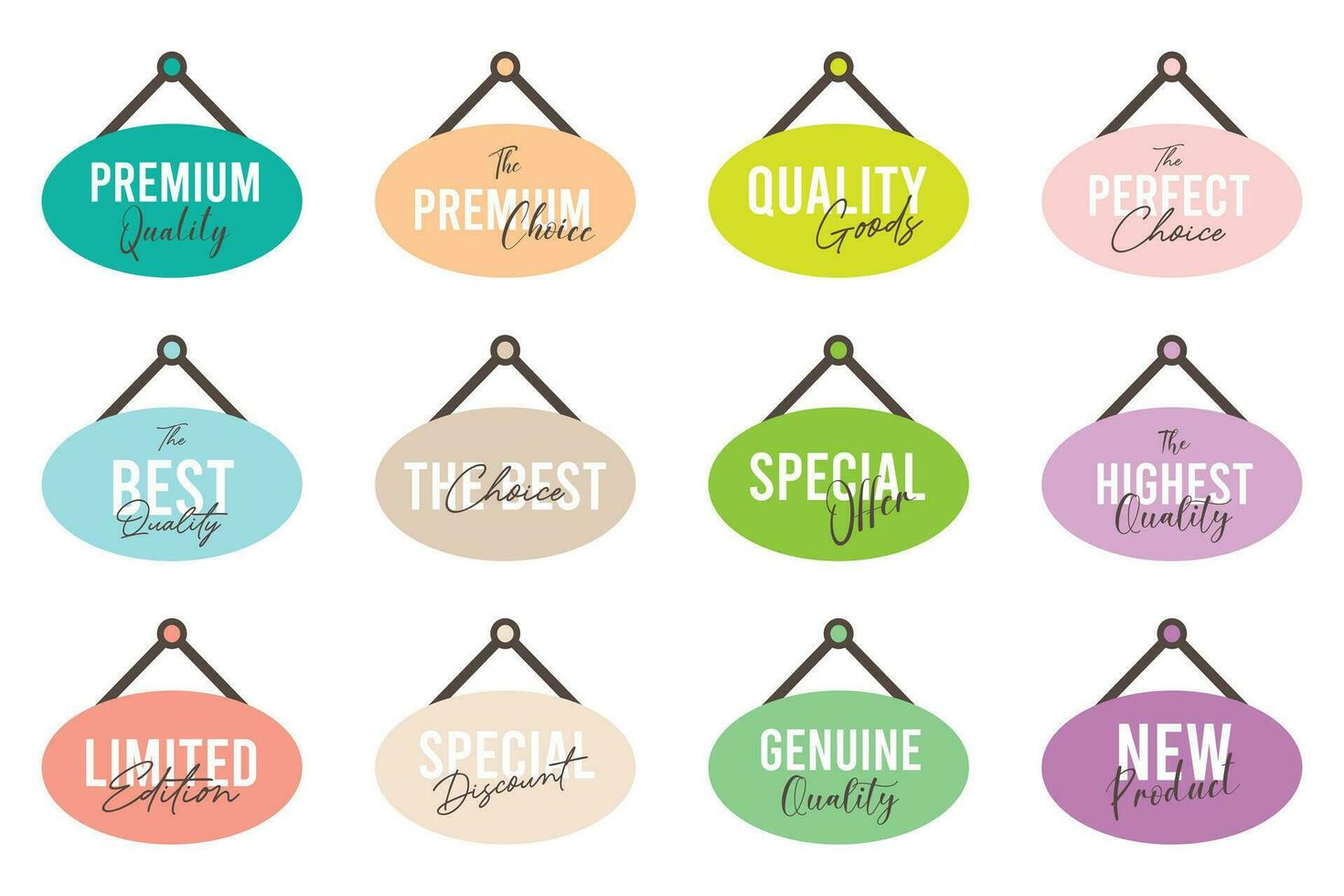 Set of sale badges, tags and labels. Price tags and promotional sale discount. vector