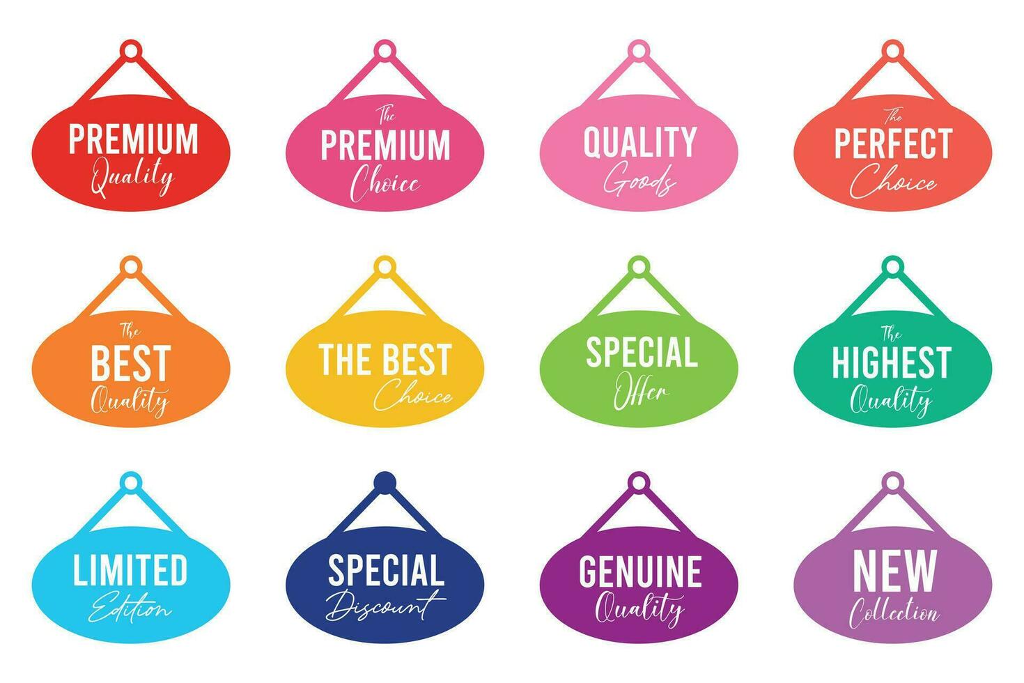 Set of sale badges, tags and labels. Price tags and promotional sale discount. vector