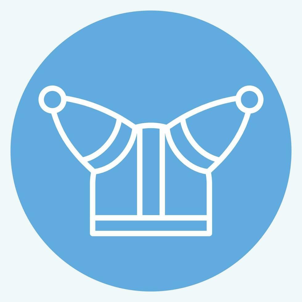 Icon Helmet 3. related to Celtic symbol. blue eyes style. simple design editable. simple illustration vector