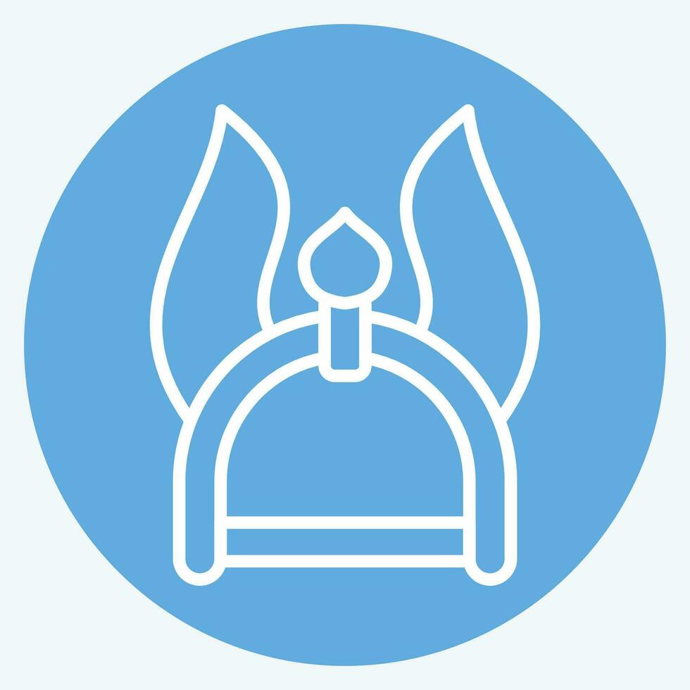 icono casco 2. relacionado a céltico símbolo. azul ojos estilo. sencillo diseño editable. sencillo ilustración vector