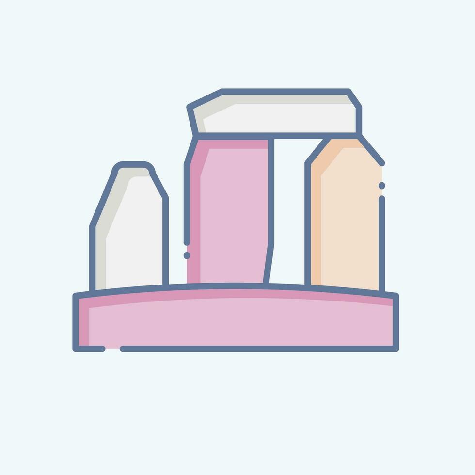Icon Stonehenge. related to Celtic symbol. doodle style. simple design editable. simple illustration vector