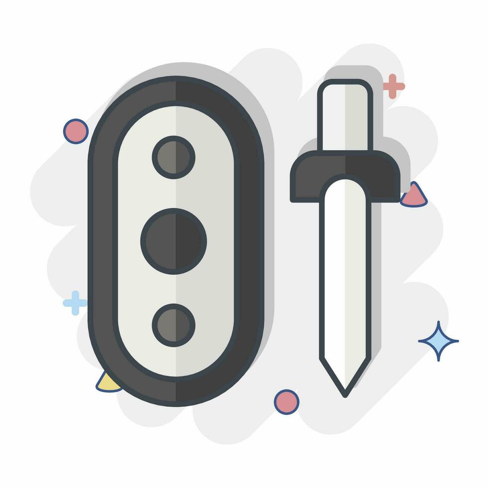 Icon Weapon. related to Celtic symbol. comic style. simple design editable. simple illustration vector