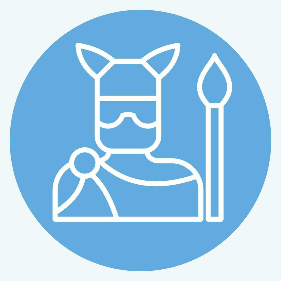 Icon Warrior. related to Celtic symbol. blue eyes style. simple design editable. simple illustration vector