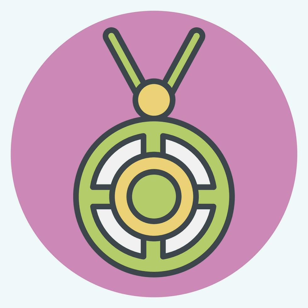 Icon Necklace. related to Celtic symbol. color mate style. simple design editable. simple illustration vector