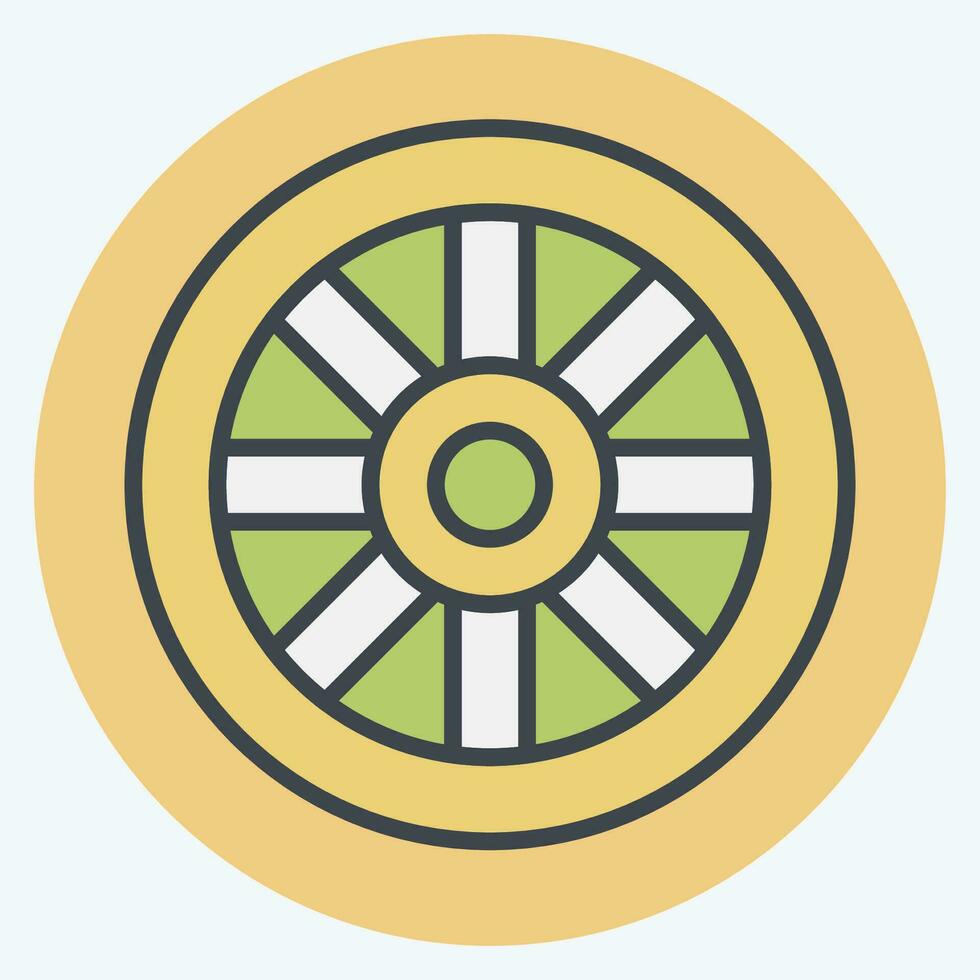 Icon Wheel. related to Celtic symbol. color mate style. simple design editable. simple illustration vector
