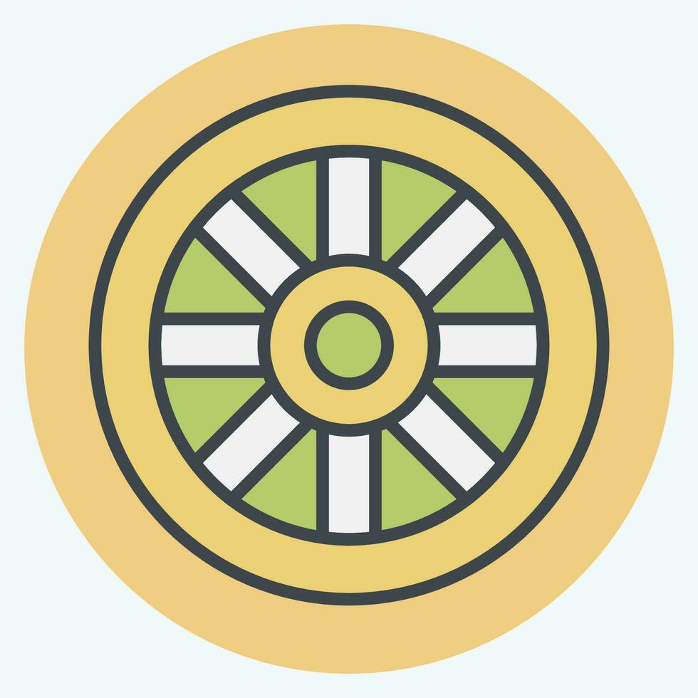 Icon Wheel. related to Celtic symbol. color mate style. simple design editable. simple illustration vector