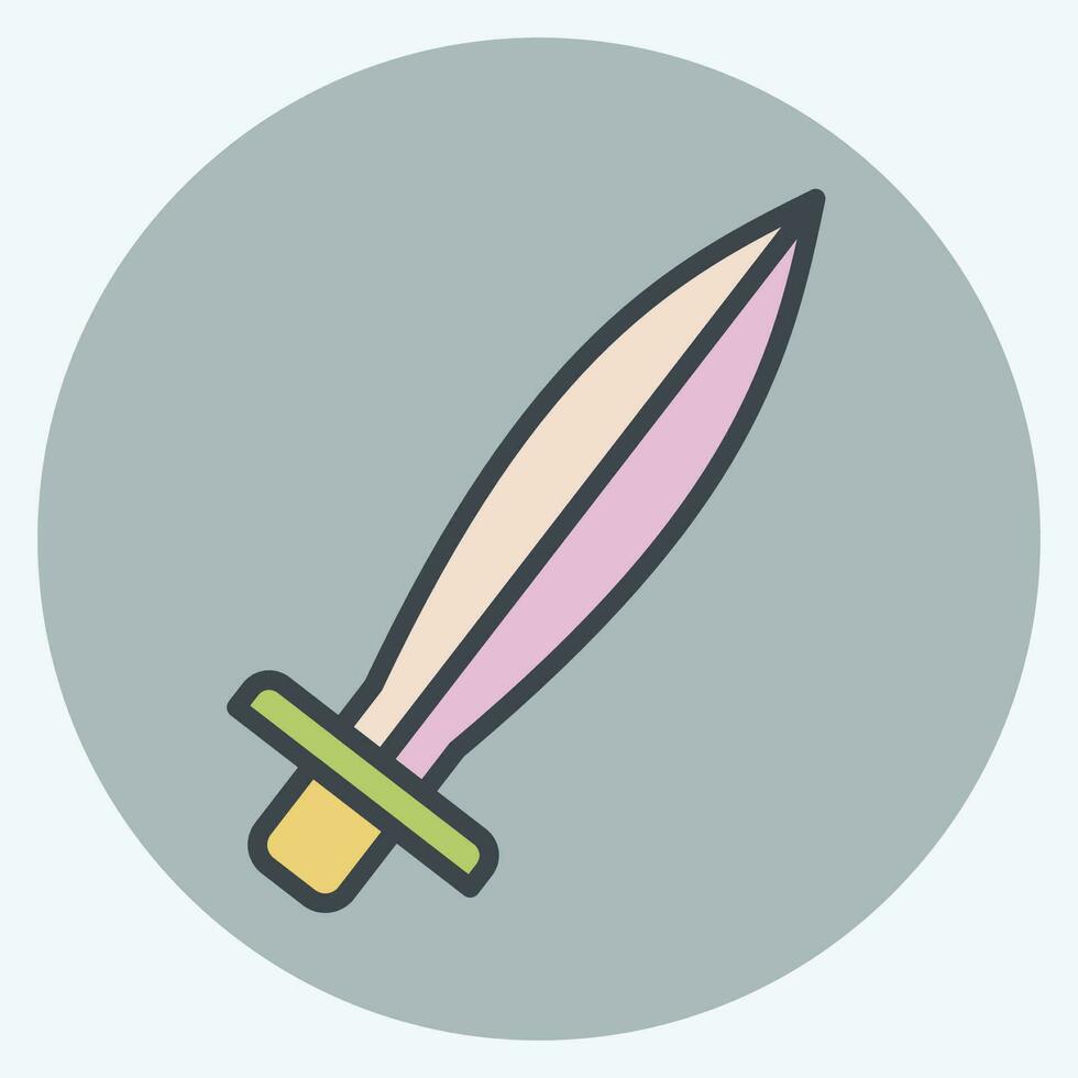 Icon Sword. related to Celtic symbol. color mate style. simple design editable. simple illustration vector