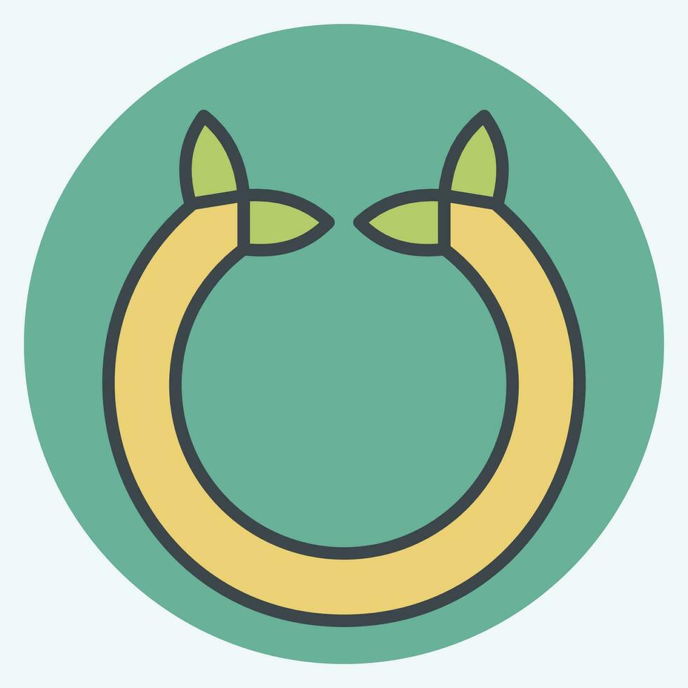 Icon Horseshoe. related to Celtic symbol. color mate style. simple design editable. simple illustration vector