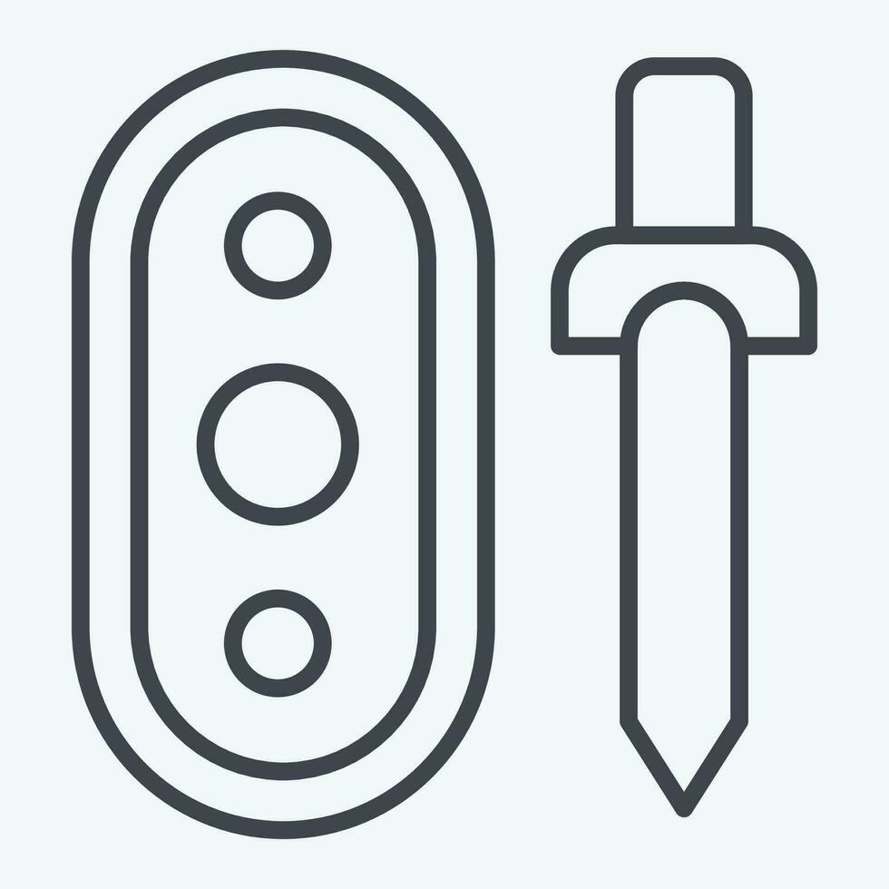Icon Weapon. related to Celtic symbol. line style. simple design editable. simple illustration vector