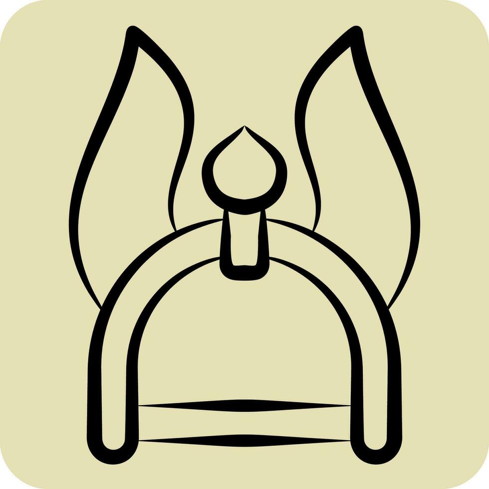 icono casco 2. relacionado a céltico símbolo. mano dibujado estilo. sencillo diseño editable. sencillo ilustración vector
